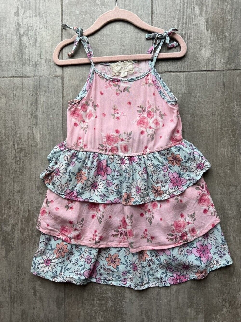 BTWEEN Toddlers Girls Sleeveless Tiered Dress Sundress Floral Summer Party 4T